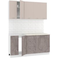 Готовая кухня Кортекс-мебель Корнелия Лира 1.6м (капучино/оникс/марсель)