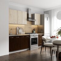 Готовая кухня Кортекс-мебель Корнелия Лира 1.7 (дуб сонома/венге/дуб бунратти)