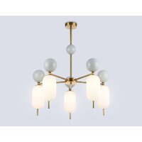 Подвесная люстра Ambrella light LH53104/5 BS/GR/FR (латунь/серый/белый матовый)
