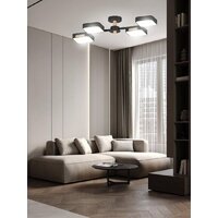Припотолочная люстра Aitin Pro X3363/4 (черный/дерево)