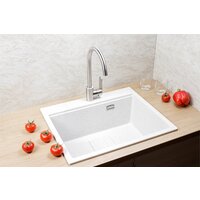 Кухонная мойка Marblan Comfort 60 (серый, с сифоном и колландером)