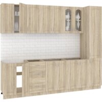 Готовая кухня Кортекс-мебель Корнелия Ретро 2.6м без столешницы (дуб сонома)