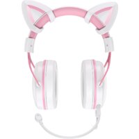 Наушники Onikuma X10 (белый/розовый, с ушками)