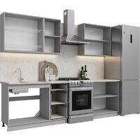 Готовая кухня Кортекс-мебель Корнелия Лира 2.0 (капучино/королевский опал)
