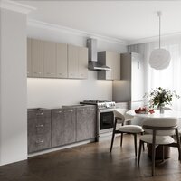 Готовая кухня Кортекс-мебель Корнелия Лира 2.3 без столешницы (капучино/оникс)