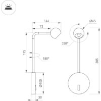 Спот Arlight SP-OTTORI-LONG-WALL-6W Warm3000 BK 30deg 048168