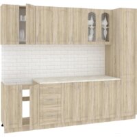 Готовая кухня Кортекс-мебель Корнелия Ретро 2.6м (дуб сонома/марсель)