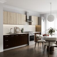 Готовая кухня Кортекс-мебель Корнелия Лира 2.6 (дуб сонома/венге/королевский опал)