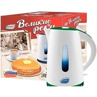 Электрический чайник Великие Реки Томь-1 (белый/зеленый)