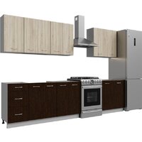 Готовая кухня Кортекс-мебель Корнелия Лира 2.4 без столешницы (дуб сонома/венге)