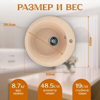 Кухонная мойка Saniteco Linea (бежевый)