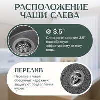 Кухонная мойка Saniteco Pura (графит)