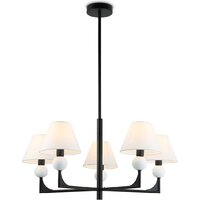 Подвесная люстра Ambrella light LH75153/5 BK/FR (черный/белый матовый)