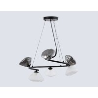 Подвесная люстра Ambrella light LH15003/6 BK/FR/SM (черный/белый матовый/дымчатый)