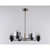 Подвесная люстра Ambrella light LH57041/6 BK/DBS/SM (черный/темная латунь/дымчатый)