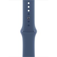 Умные часы Apple Watch Series 10 46 мм (алюминиевый корпус, серебристый/синий, спортивный силиконовый ремешок M/L)