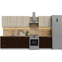 Готовая кухня Кортекс-мебель Корнелия Лира 2.6 (дуб сонома/венге/дуб бунратти)