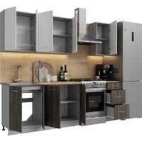 Готовая кухня Кортекс-мебель Корнелия Лира 1.8 (белый/орех элия/дуб бунратти)