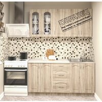 Готовая кухня Кортекс-мебель Корнелия Ретро 1.6 без столешницы (ясень белый)