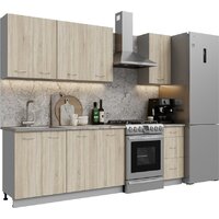 Готовая кухня Кортекс-мебель Корнелия Лира 1.8 (дуб сонома/марсель)