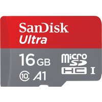 Карта памяти SanDisk Ultra SDSQUAR-016G-GN6MA microSDHC 16GB (с адаптером)