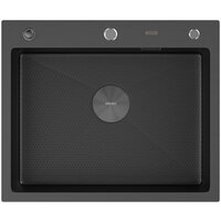 Кухонная мойка ARFEKA Eco AR 600*500 POP-UP BLACK PVD NANO DECOR