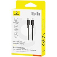 Кабель Baseus Silky Series Fast Charging Cable 100W USB Type-C - USB Type-C (1 м, черный)