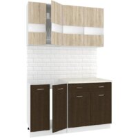 Готовая кухня Кортекс-мебель Корнелия Экстра 1.4м (дуб сонома/венге/марсель)