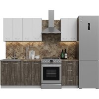 Готовая кухня Кортекс-мебель Корнелия Лира 1.7 (белый/орех элия/мадрид)