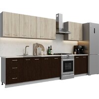 Готовая кухня Кортекс-мебель Корнелия Лира 2.7 (дуб сонома/венге/королевский опал)