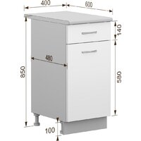 Шкаф напольный Кортекс-мебель Корнелия Лира НШ40р1ш (орех элия/марсель)