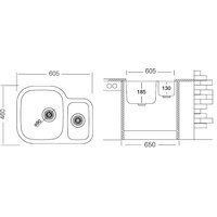 Кухонная мойка Ukinox Модерн MOP605.460 15GT10P --- (с сифоном)