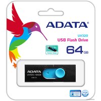 USB Flash ADATA UV320 64GB (черный/голубой)