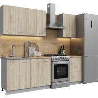 Готовая кухня Кортекс-мебель Корнелия Лира 1.7 (дуб сонома/дуб бунратти)