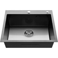 Кухонная мойка Roxen Simple 560220-55B PVD графит (с коландером и дозатором)