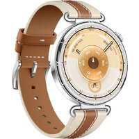 Умные часы Huawei Watch GT 6 41 мм (серебристый, с коричневым кожаным ремешком, международная версия)
