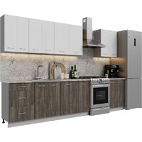 Готовая кухня Кортекс-мебель Корнелия Лира 2.5 (белый/орех элия/марсель)