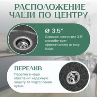 Кухонная мойка Saniteco Linea (графит)