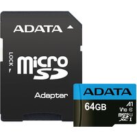 Карта памяти ADATA Premier AUSDX64GUICL10A1-RA1 microSDXC 64GB (с адаптером)