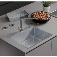 Кухонная мойка Roxen Simple 560220-50 сатин (с коландером и дозатором)
