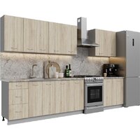Готовая кухня Кортекс-мебель Корнелия Лира 2.6 (дуб сонома/марсель)
