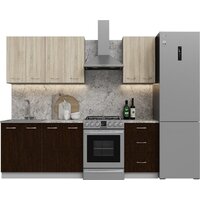 Готовая кухня Кортекс-мебель Корнелия Лира 1.7 (дуб сонома/венге/марсель)