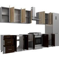 Готовая кухня Кортекс-мебель Корнелия Лира 2.4 без столешницы (дуб сонома/венге)