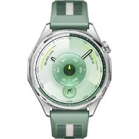 Умные часы Huawei Watch GT 6 46 мм (серебристый, с зеленым плетеным ремешком, международная версия)