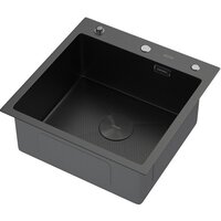 Кухонная мойка ARFEKA Eco AR 500*500 POP-UP Black PVD NANO DECOR