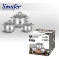 Набор кастрюль Sonifer SF-1223 (3шт, с крышками)