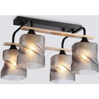 Подвесная люстра Ambrella light TR3033249/4 BK/WD (черный/дерево)