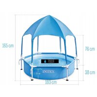 Каркасный бассейн Intex Metal Frame с навесом 28209NP (183x38)