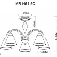 Люстра средней высоты Myfar Anna MR1451-5C