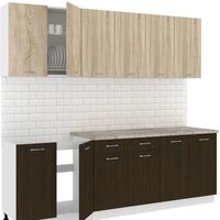 Готовая кухня Кортекс-мебель Корнелия Лира-лайт 2.4м (дуб сонома/венге/марсель)